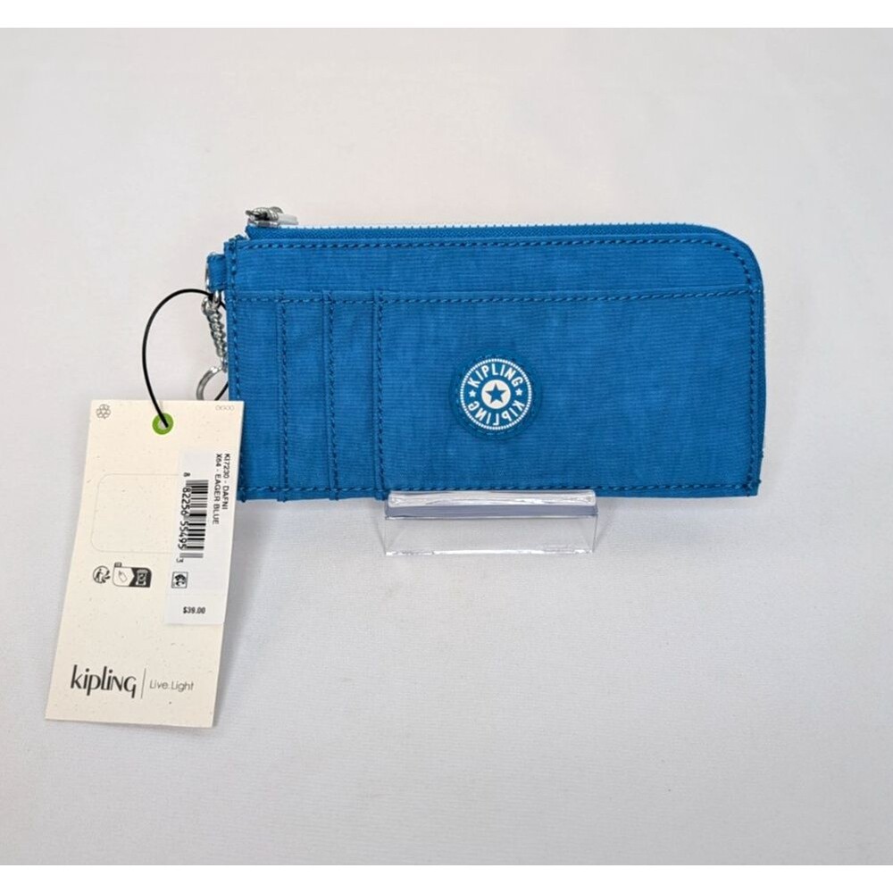 Kipling Dafni Card Case - Eager Blue, White Interior, NWT